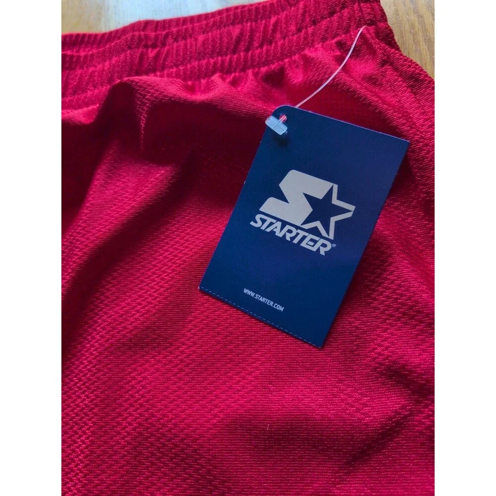 NWT Starter Dri-FIT Dazzle Men's Red Mesh Athletic Shorts Size XL Drawstring